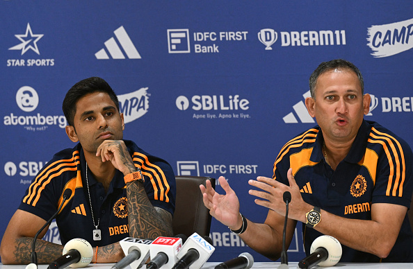 Suryakumar Yadav and Ajit Agarkar | Getty