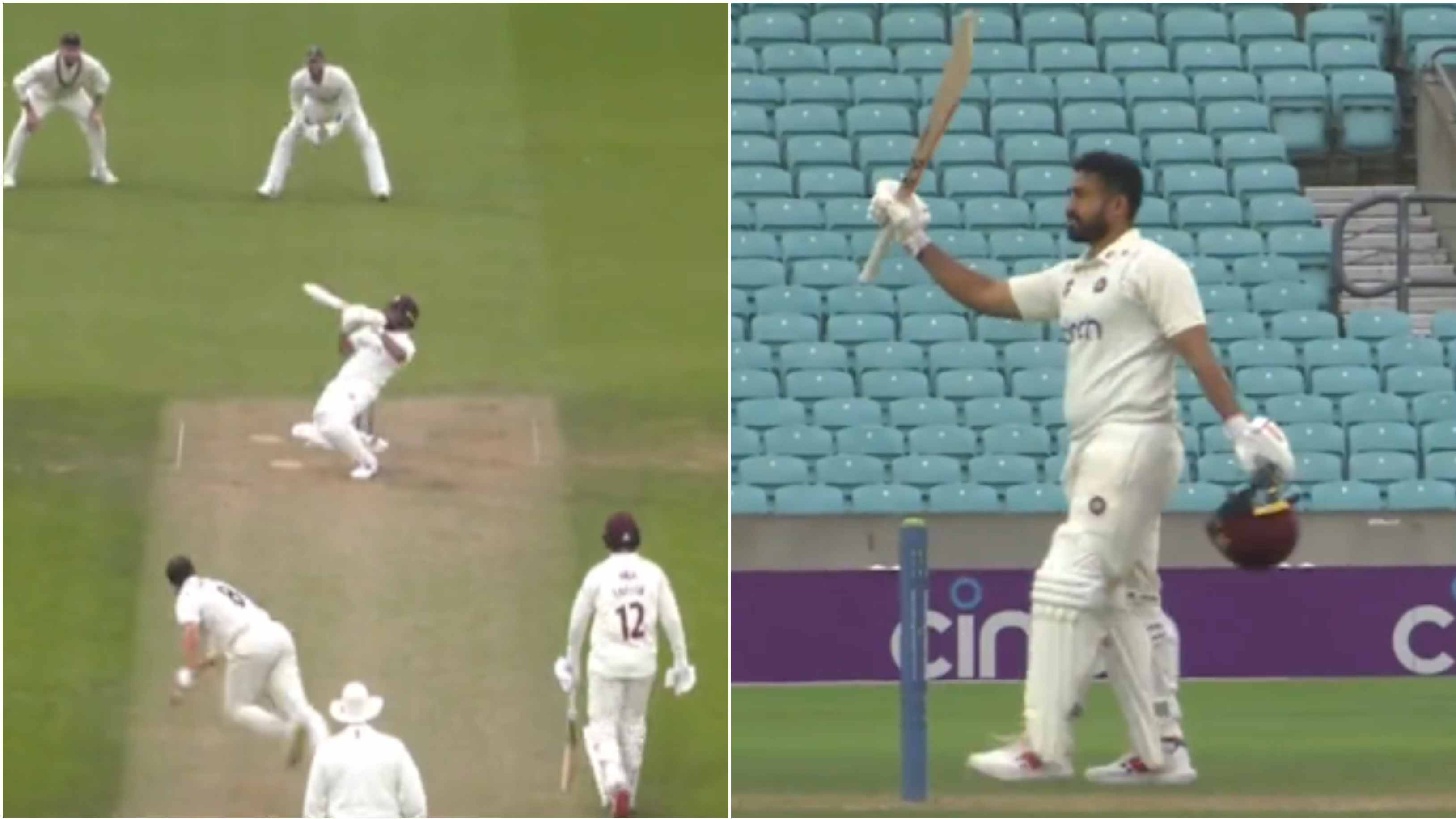 WATCH: Karun Nair brings up his maiden hundred in County Championship with a cheeky ramp shot