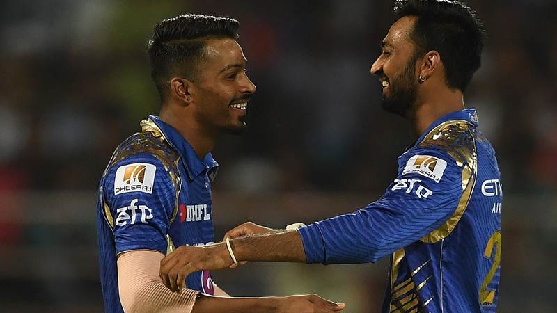 Hardik Pandya (L) and Krunal Pandya (R) for the Mumbai Indians | AFP