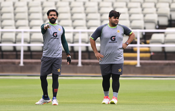Mohammad Hafeez trains with Azam Khan in Birmingham | Getty Images 