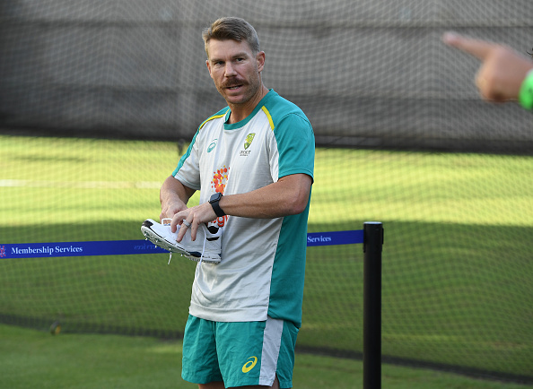 David Warner during a recent practice session | Getty