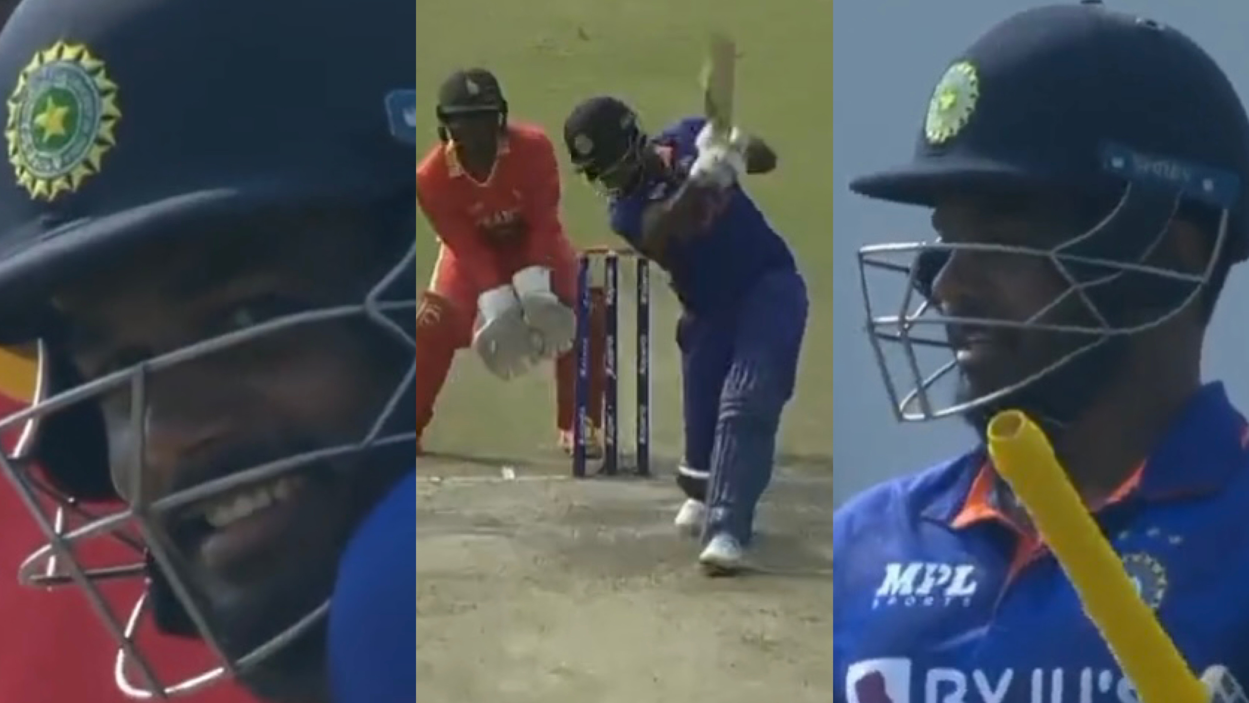 ZIM v IND 2022: WATCH - Crowd chants 'Sanju, Sanju'; Samson smashes six to finish off the game in style