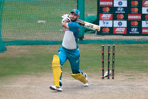 Glenn Maxwell bats left-handed during training session in Mohali | Getty Images