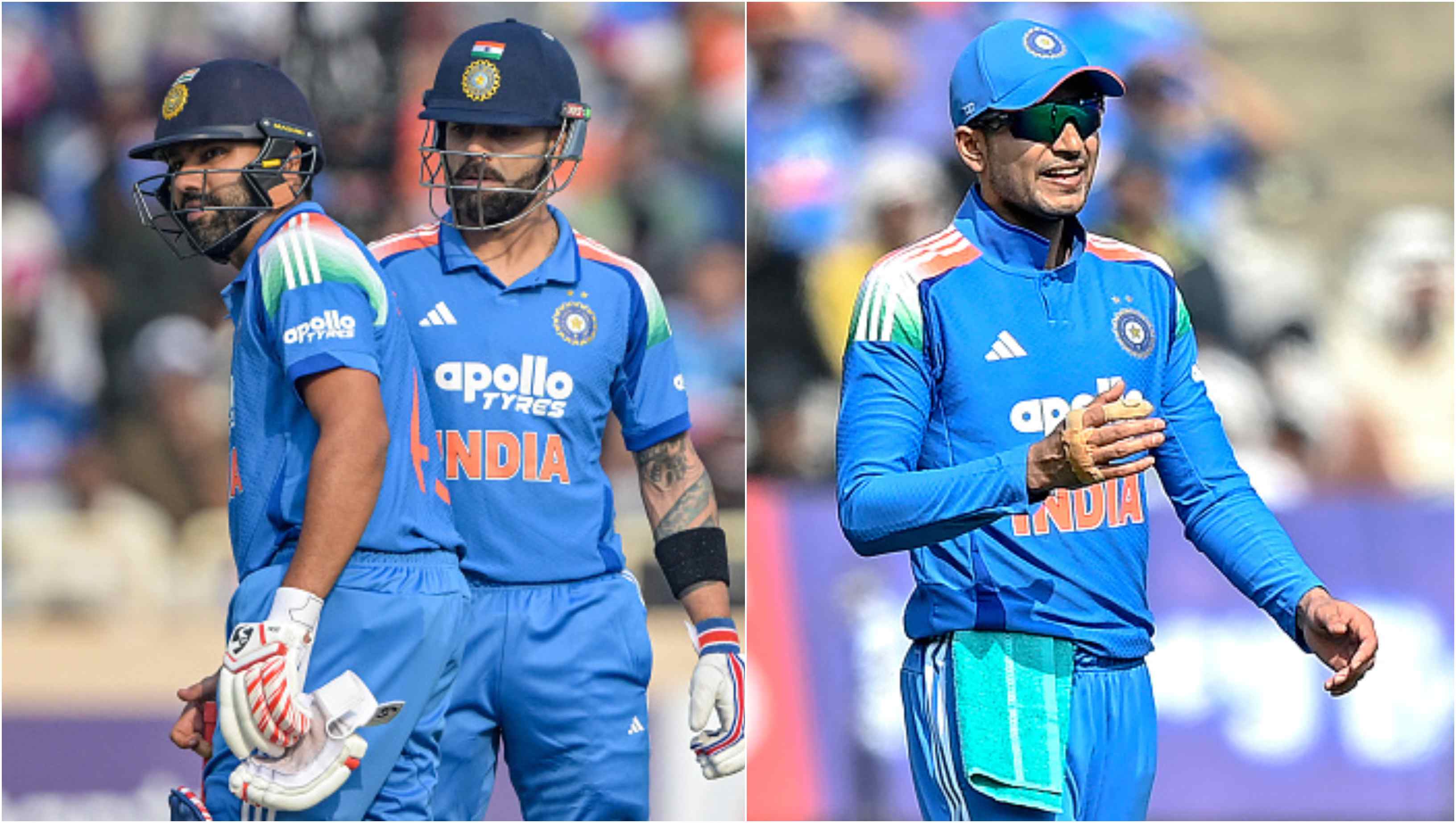 Virat Kohli, Rohit Sharma and Shubman Gill | Getty
