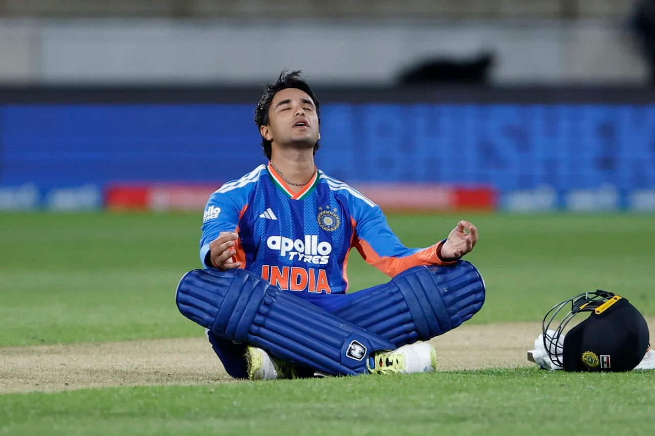 Abhishek Sharma celebrates his fourth T20I century | Getty