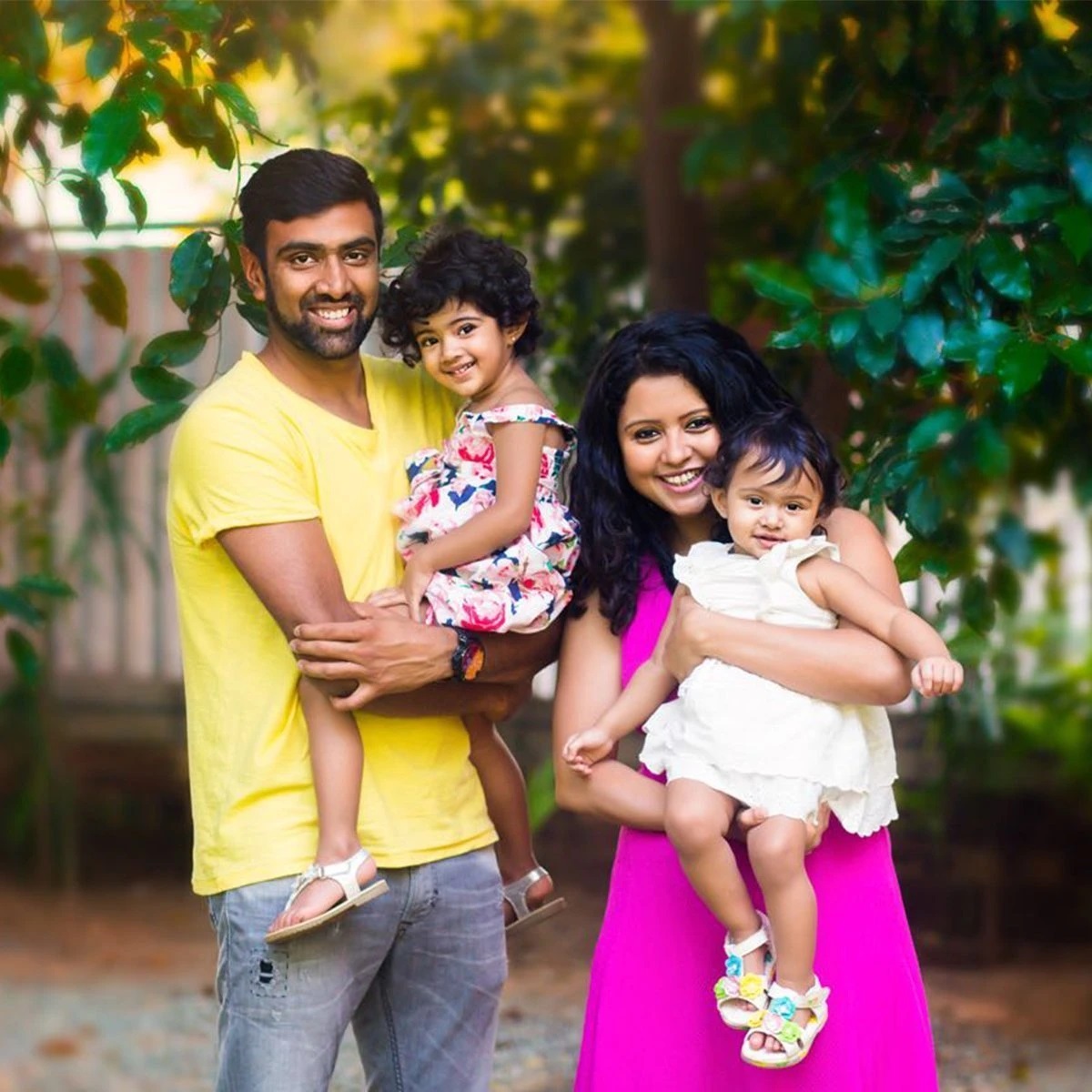 R Ashwin and Prithi with their kids | Instagram