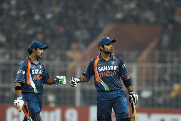 Gautam Gambhir and Virat Kohli during the run-chase | Getty