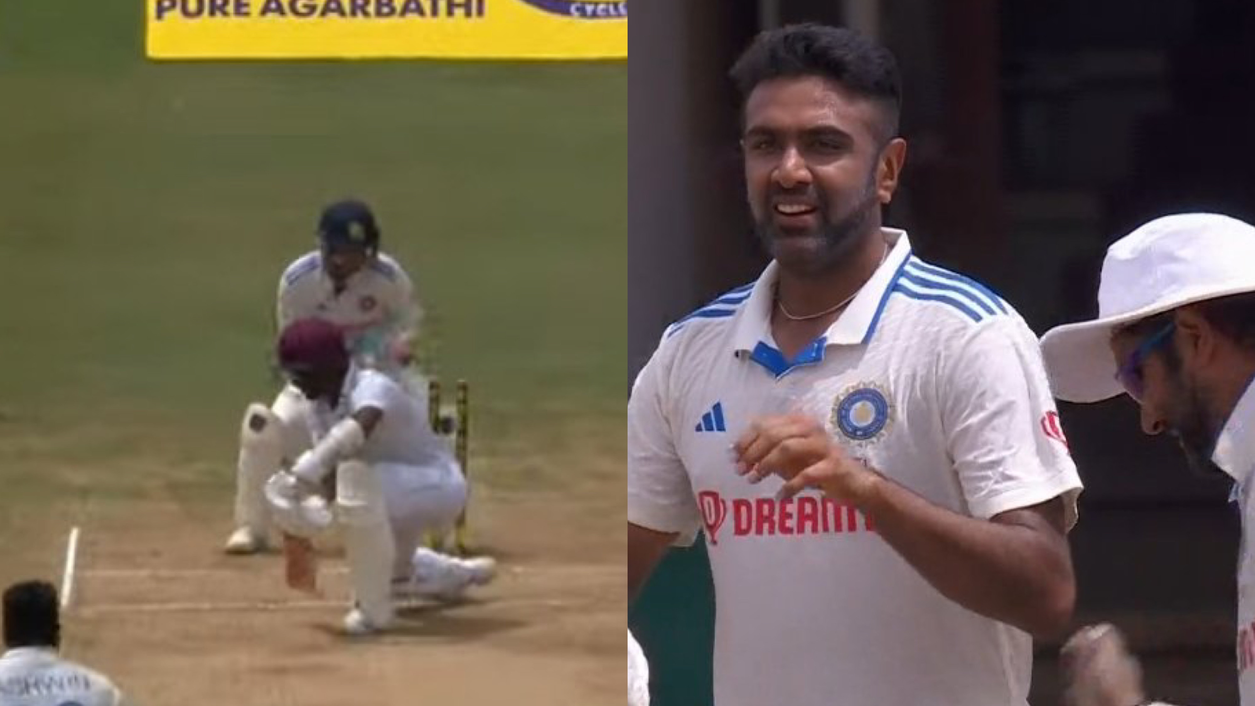 WI v IND 2023: WATCH - R Ashwin's magical delivery breaches the defence of Kraigg Brathwaite