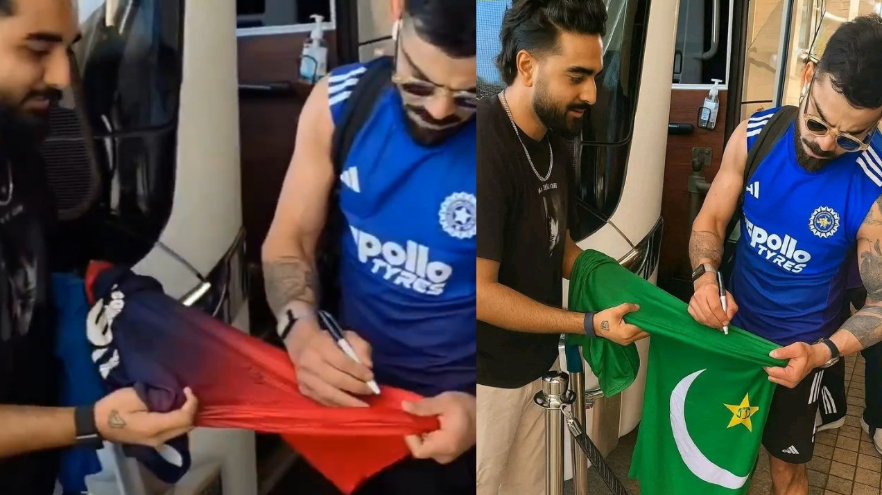 WATCH- Virat Kohli signs fan’s RCB jersey; fans rubbish claims of him signing Pakistani team shirt in Perth