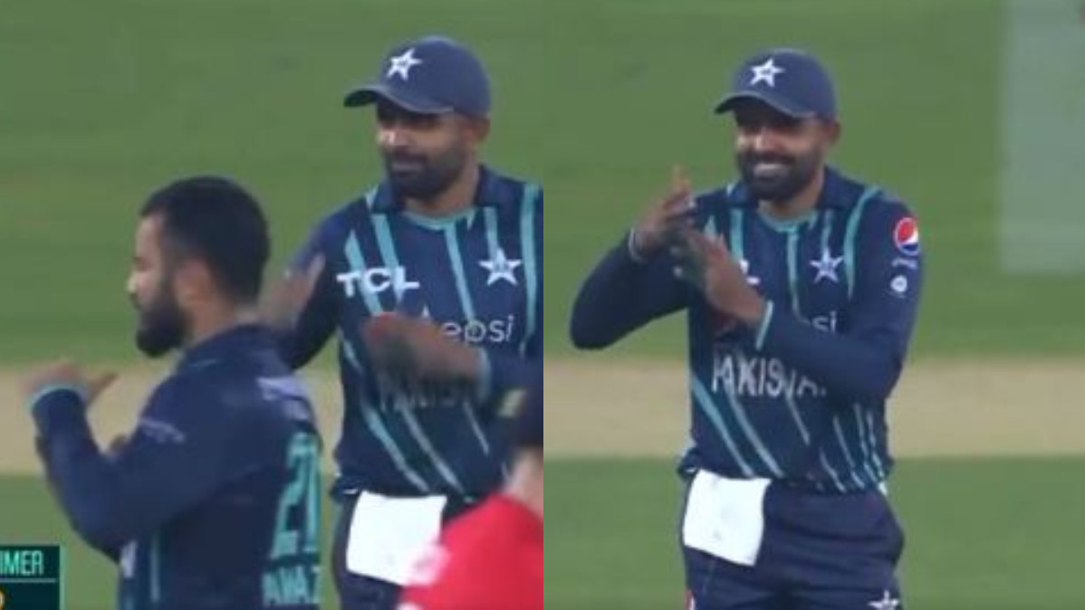 PAK v ENG 2022: WATCH - Babar Azam's hilarious reaction when Mohammad Nawaz signals for DRS review in 6th T20I