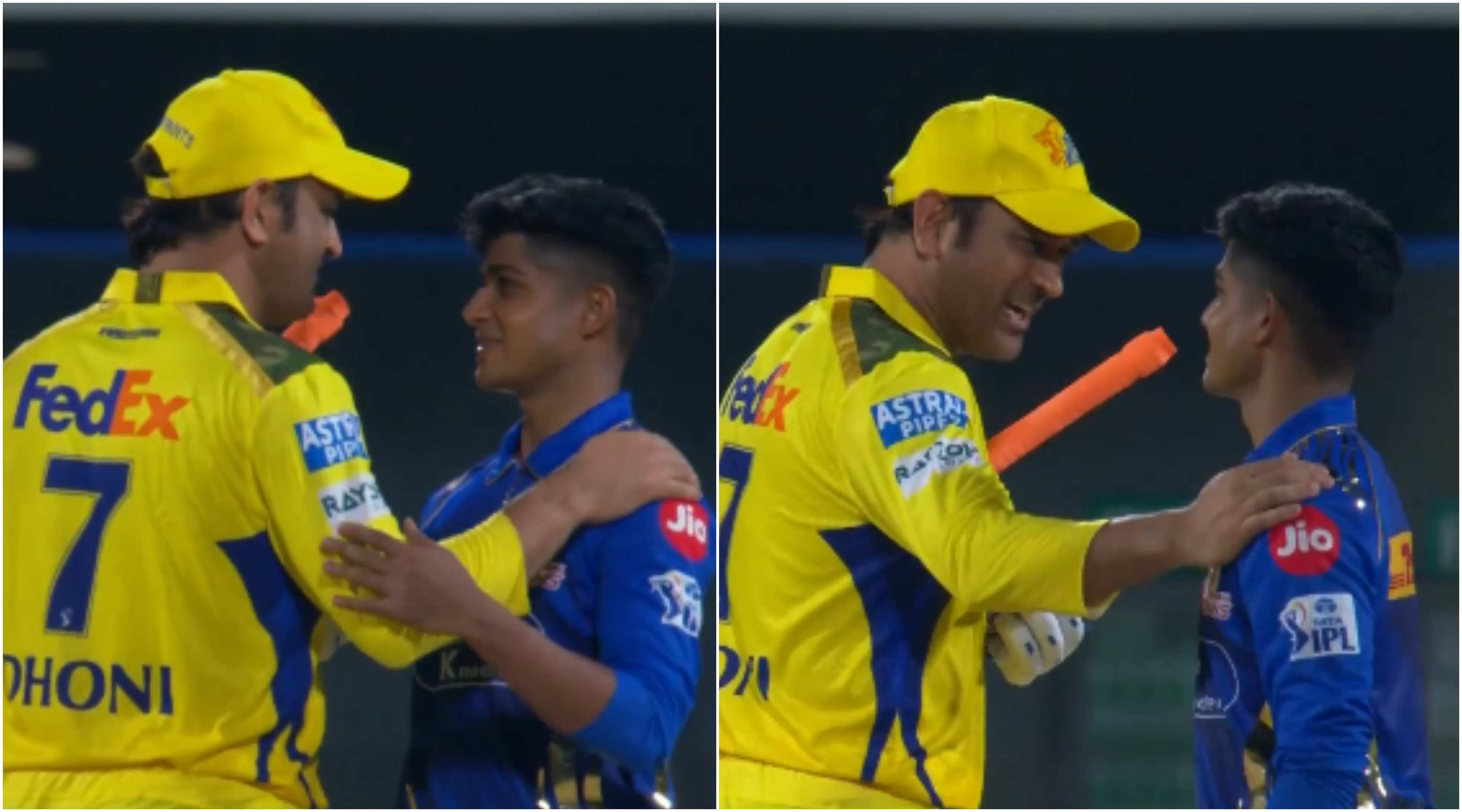 MS Dhoni and Vignesh Puthur | IPL/Screengrab