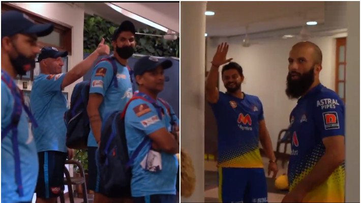 IPL 2021: WATCH - Delhi Capitals and Chennai Super Kings players cordial meet up before face-off 