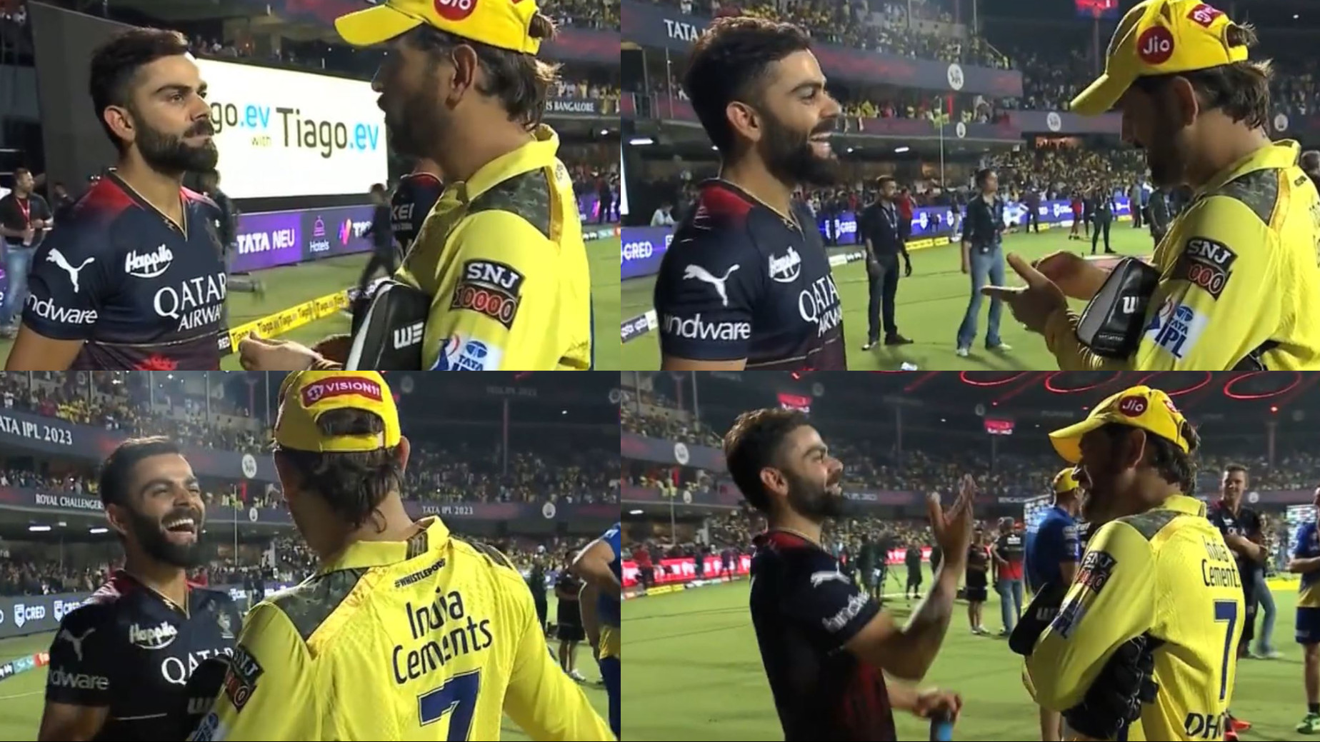 IPL 2023: WATCH- Virat Kohli and MS Dhoni share laughter during conversation after RCB v CSK match