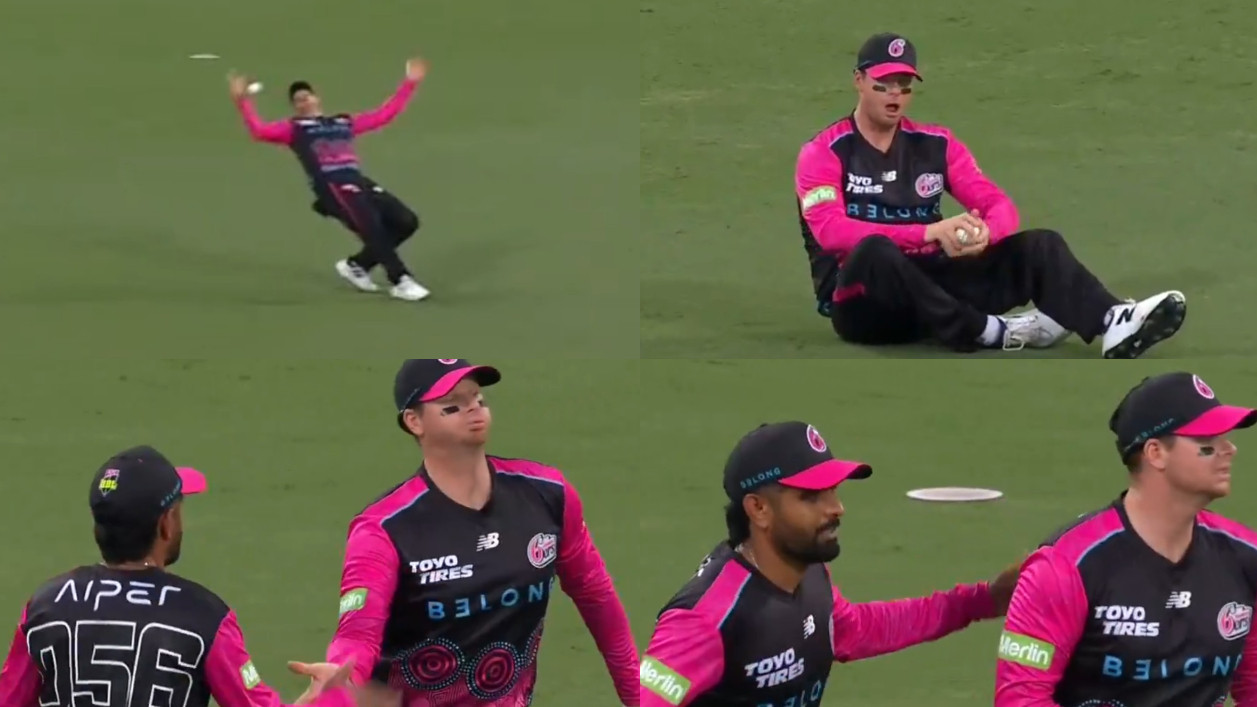 BBL 15: WATCH- Steve Smith drops a tough catch; Babar Azam quickly runs over to console him