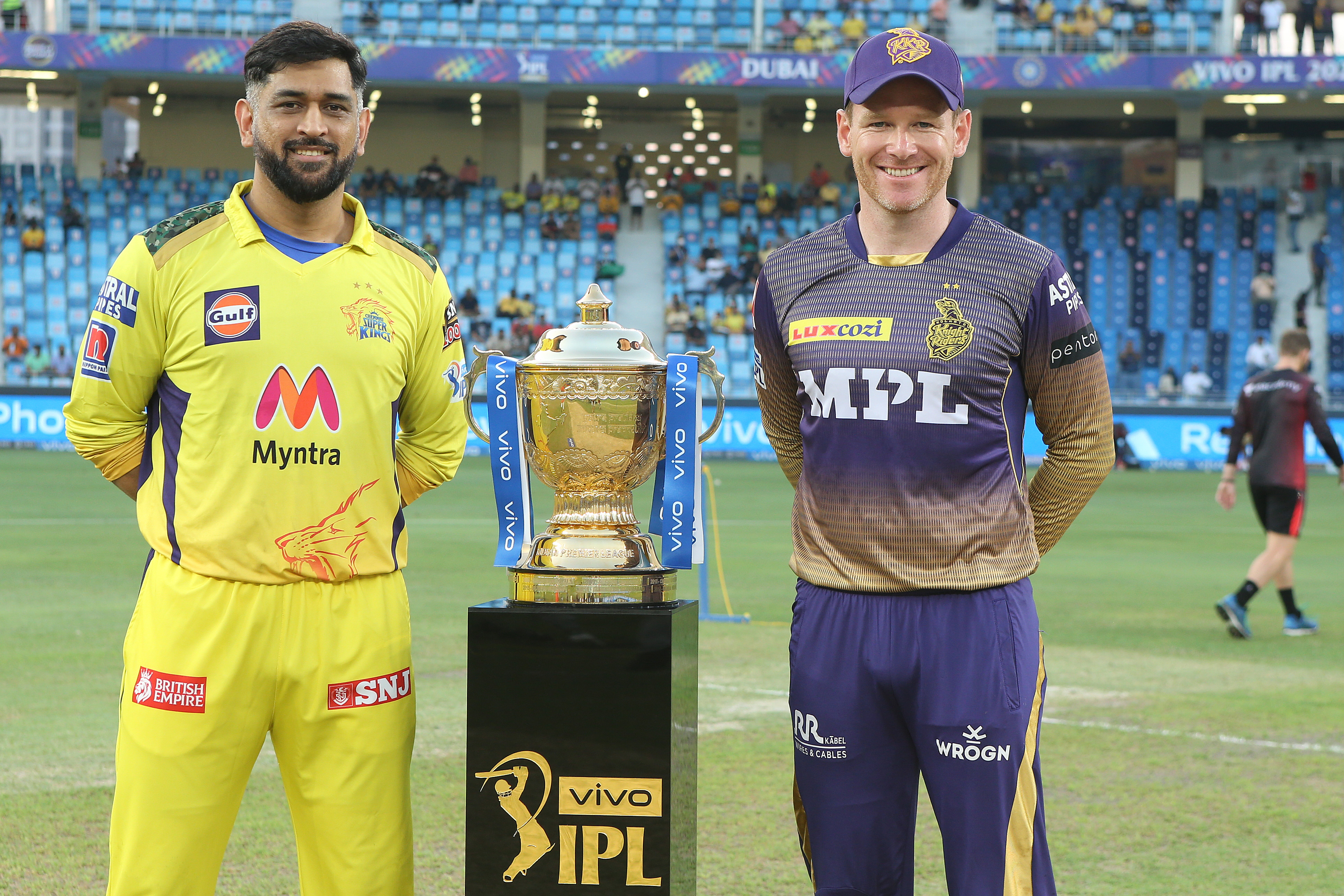MS Dhoni and Eoin Morgan during the IPL 2021 final | BCCI-IPL