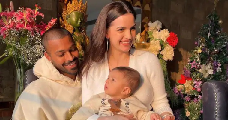 Hardik Pandya, Natasa Stankovic, and Agastya | Instagram