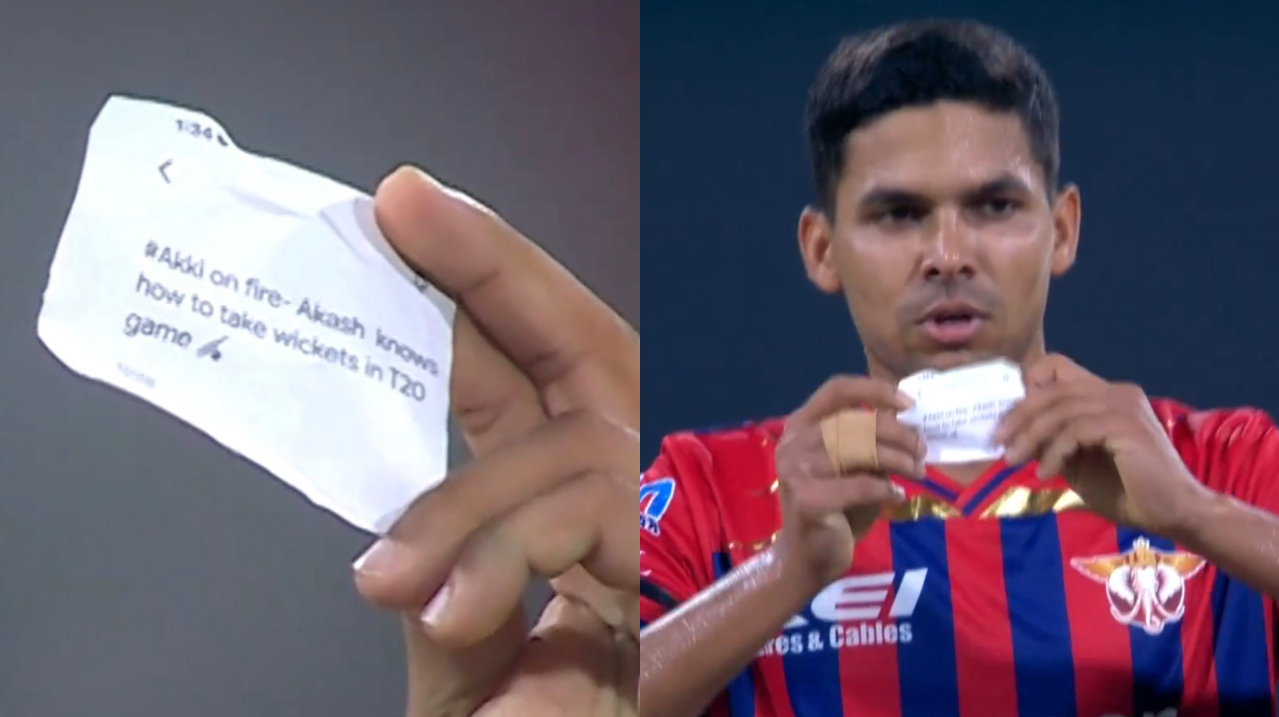 Akash Singh's note in celebration after taking wickets in LSG v CSK game | IPL X