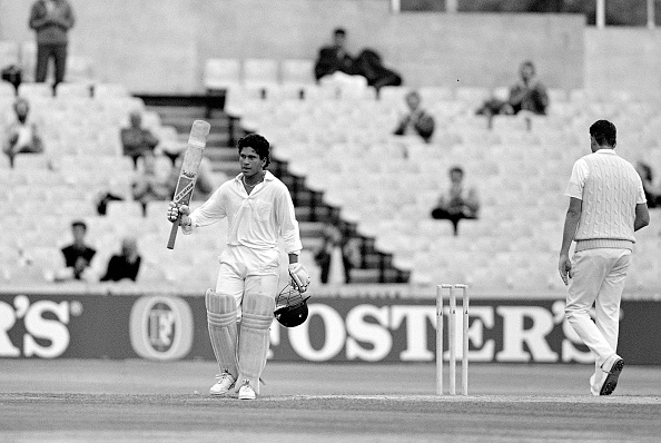 Sachin Tendulkar celebrates his maiden Test ton | Getty
