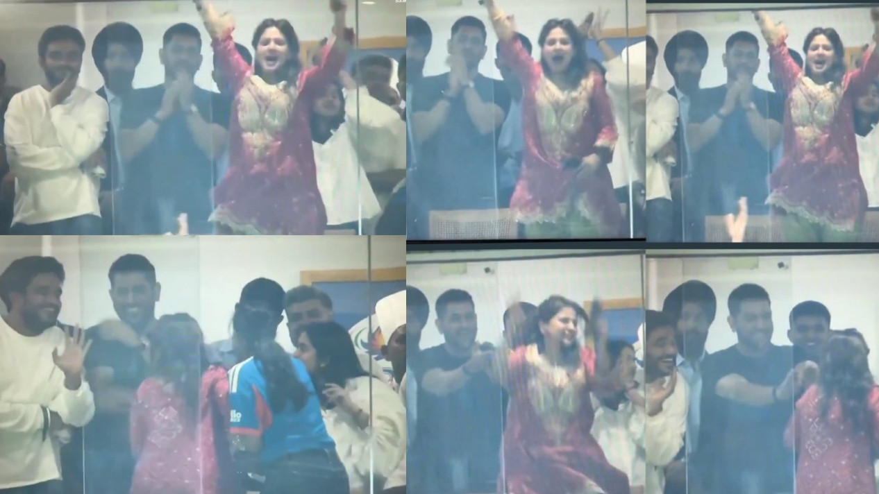 T20 World Cup 2026: WATCH- “Baith Jao”- MS Dhoni asks overexcited Sakshi to calm down as she jumps in false celebration