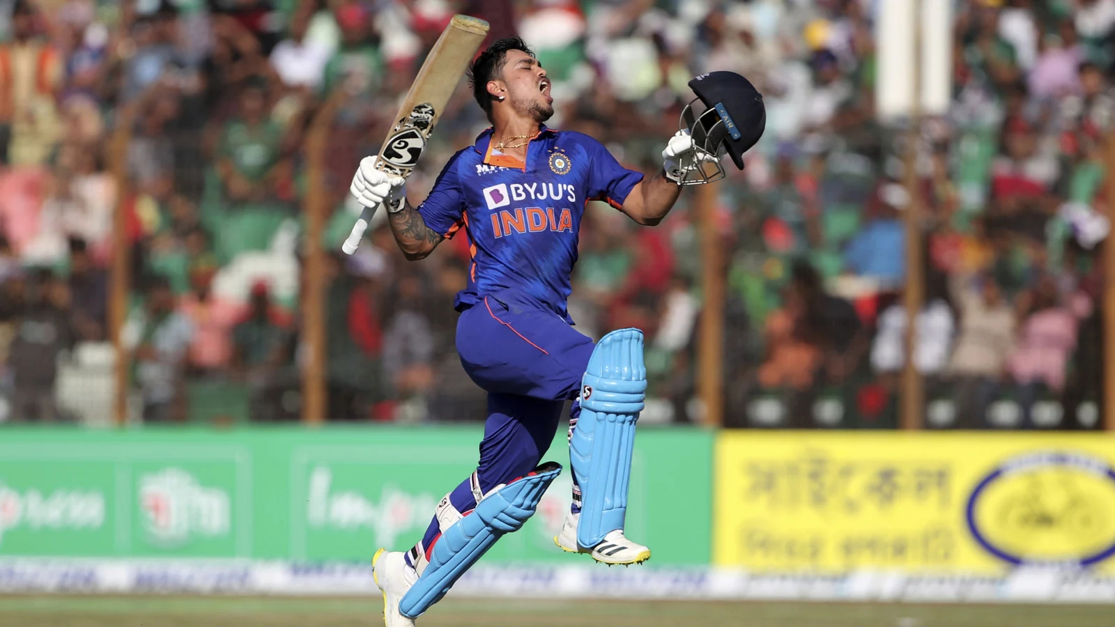 Ishan Kishan celebrates his 210 against Bangladesh | Getty