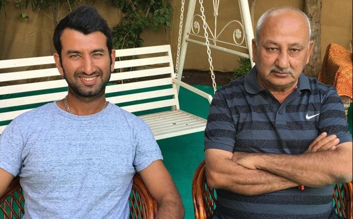 Cheteshwar Pujara with his father Arvind