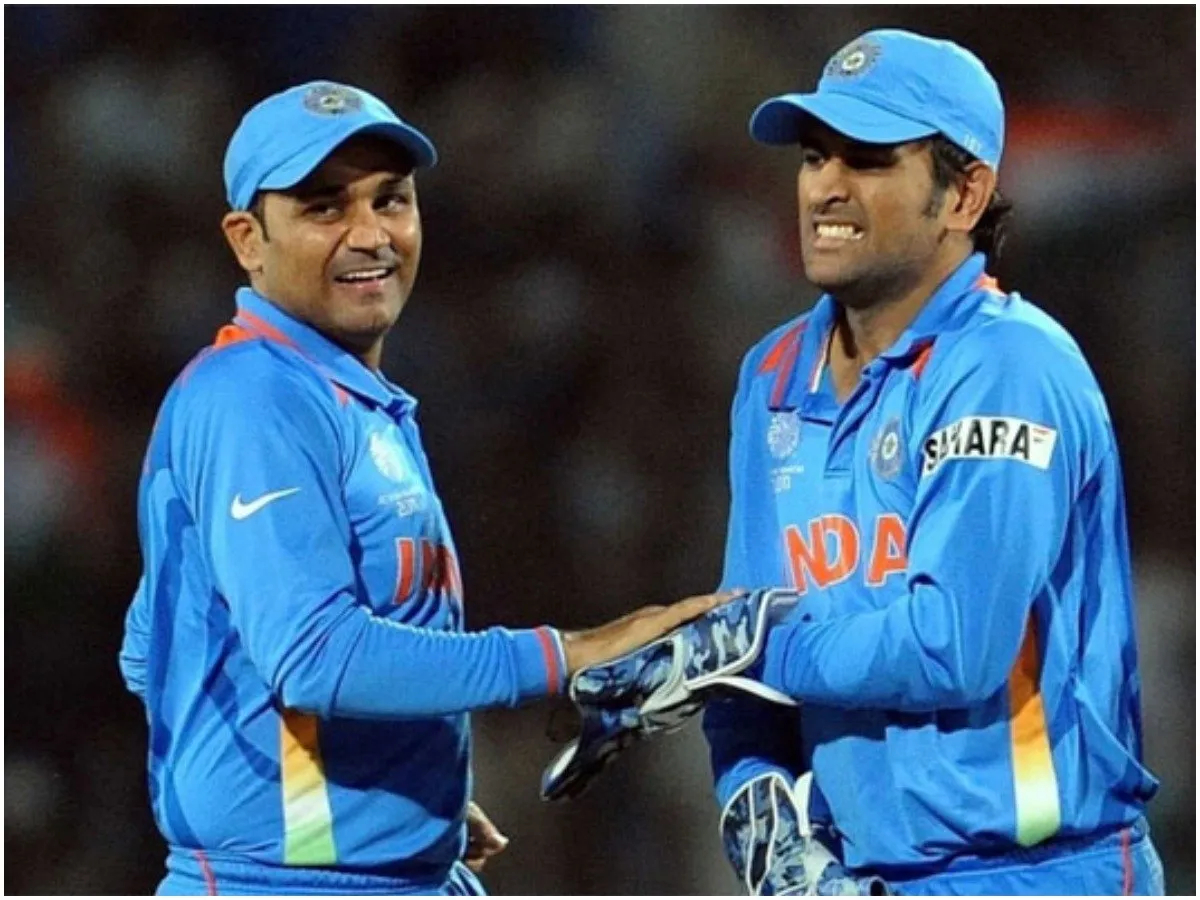 MS Dhoni and Virender Sehwag |  Getty