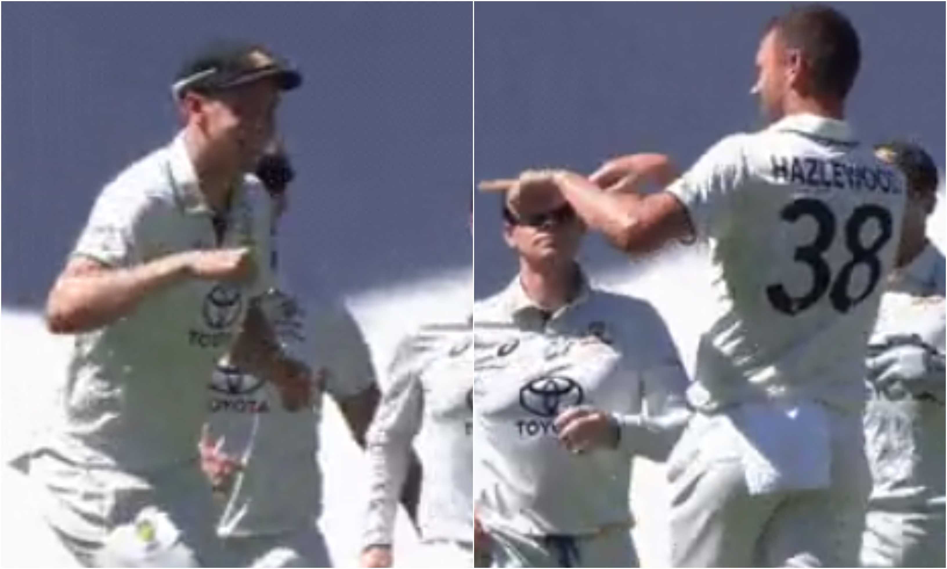 The light-hearted moment between Josh Hazlewood and Cameron Green | Screengrab