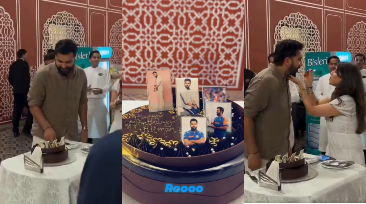 Rohit Sharma celebrates his 38th birthday in Jaipur along with wife Ritika | X