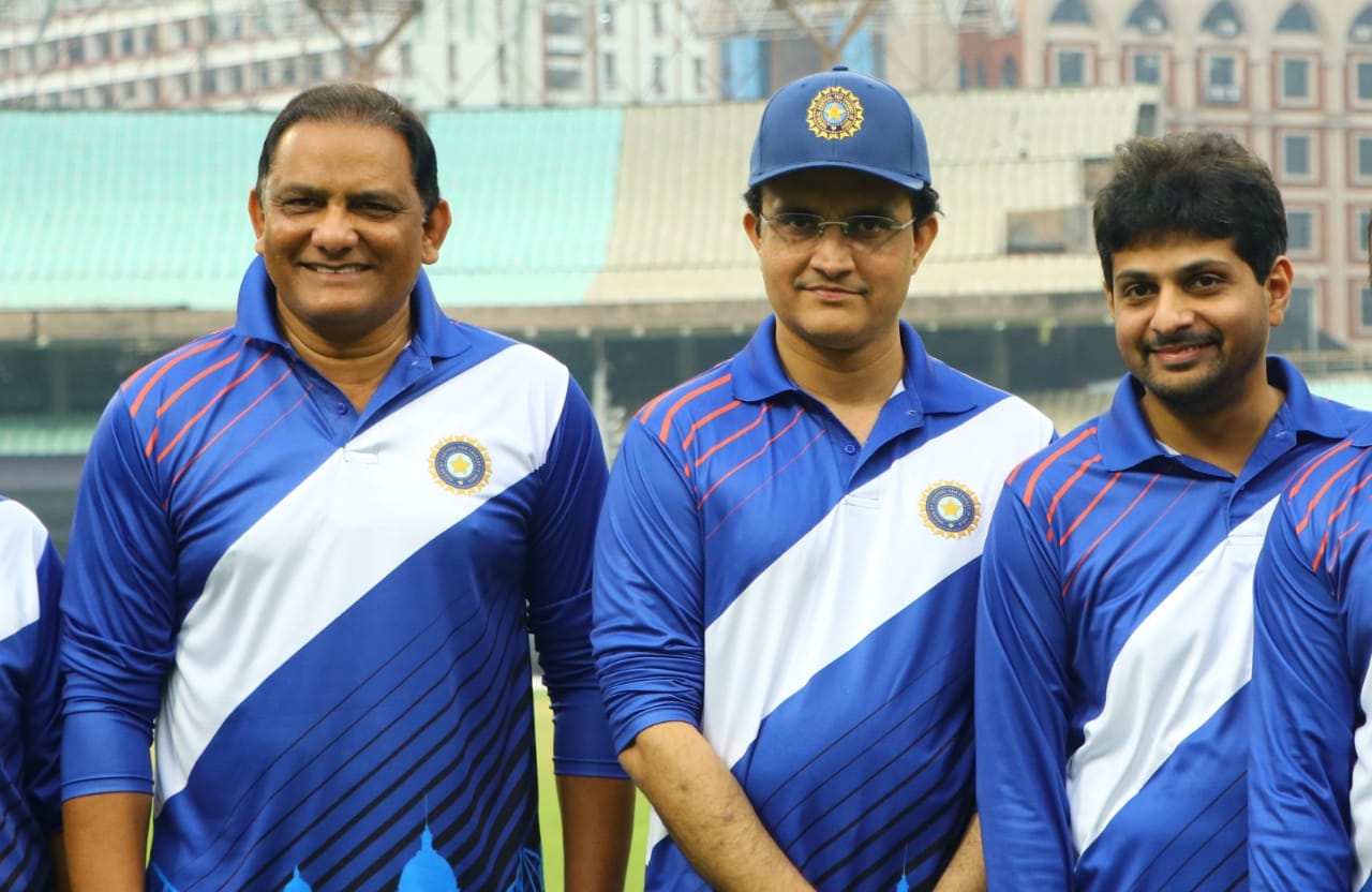 Azharuddin and Ganguly during the BCCI AGM festival match in Kolkata | CAB Twitter
