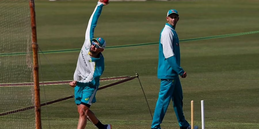 Nathan Lyon in nets before 1st Test vs Pakistan | Twitter