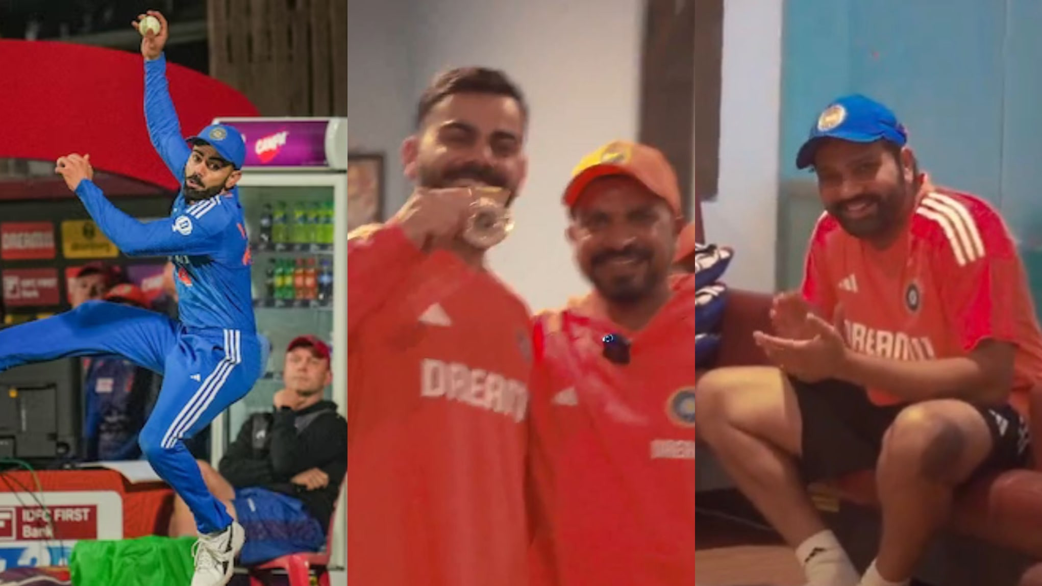 IND v AFG 2024: WATCH- Virat Kohli gets Fielder of the Series medal from T Dilip; Rohit Sharma applauds