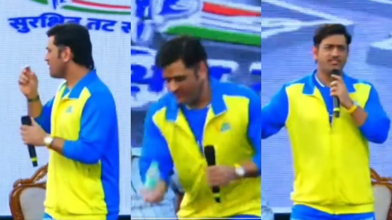 MS Dhoni praised himself for catching the water bottle | X