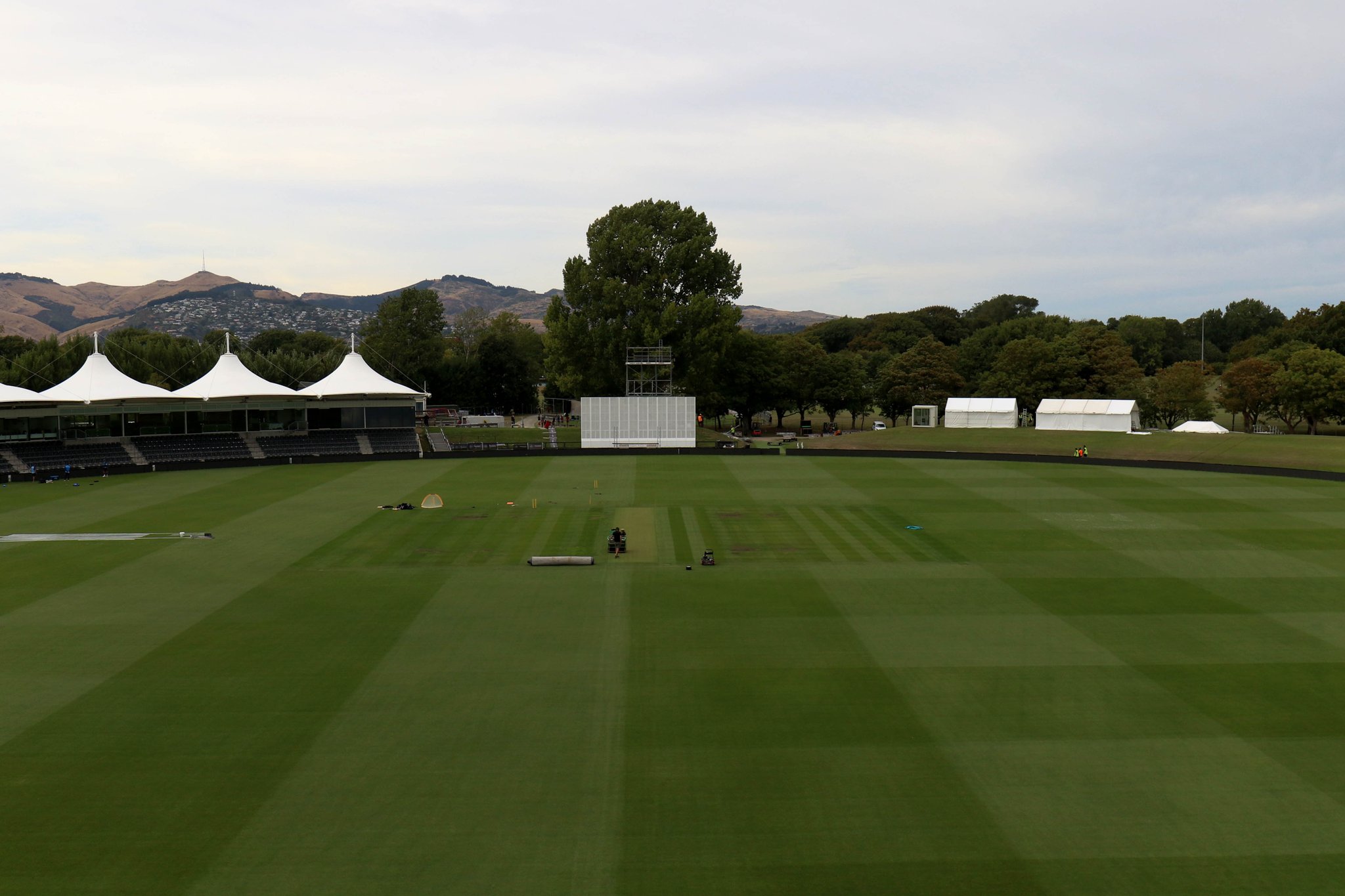 Spot the pitch at the Hagley Oval in Christchurch | Twitter