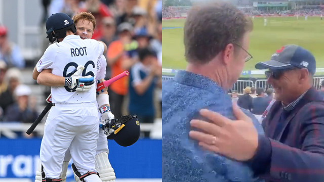ENG v NZ 2022: WATCH- Joe Root and Ollie Pope’s fathers hug each other after the duo hit centuries in 2nd Test