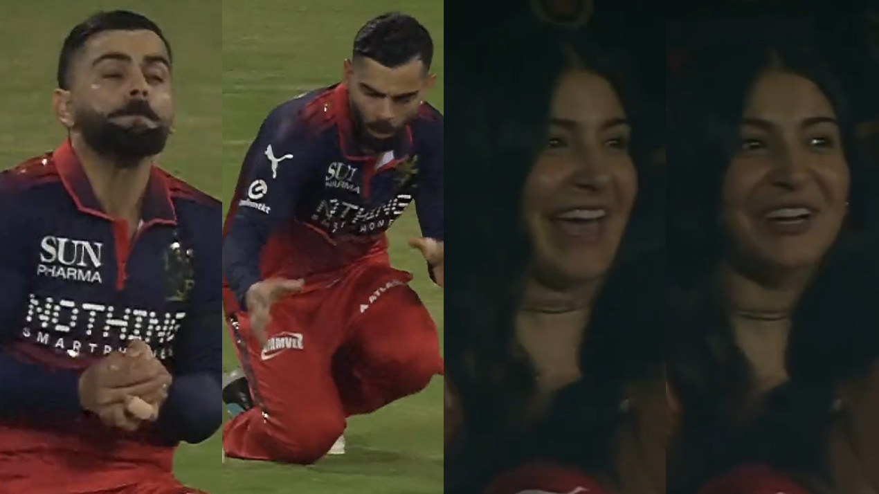 IPL 2026: WATCH- Virat Kohli drops a sitter of a catch for RCB v SRH; Anushka Sharma reacts