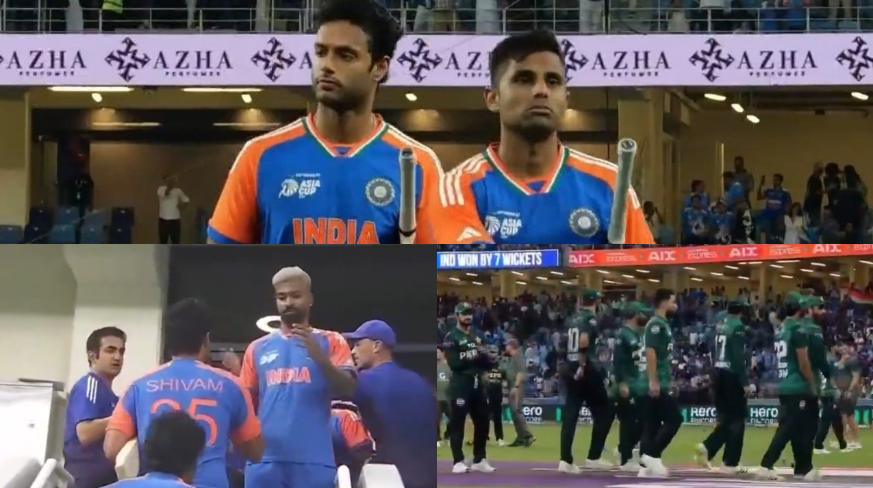 Team India didn't shook hands with Pakistani players after their Asia Cup win | X