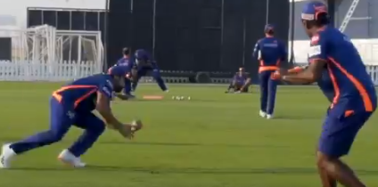 Rohit Sharma's brilliant catch in the nets | Screengrab