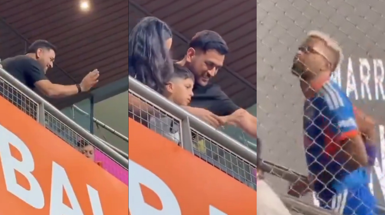 Hardik Pandya's lovely moment with Agastya and MS Dhoni | X