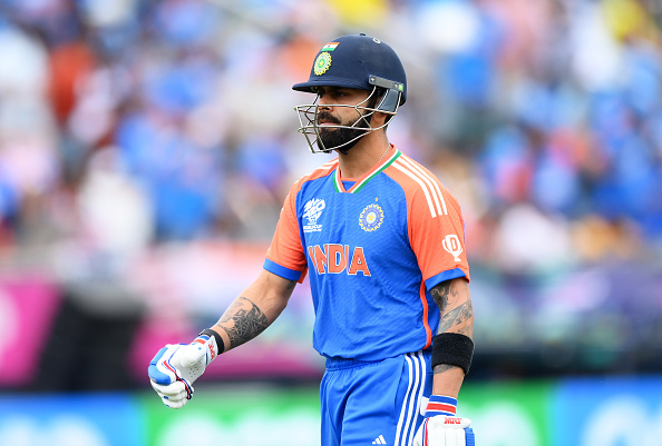 Virat Kohli has scores of 1, 4 and 0 in three matches in T20 World Cup 2024 thus far | Getty