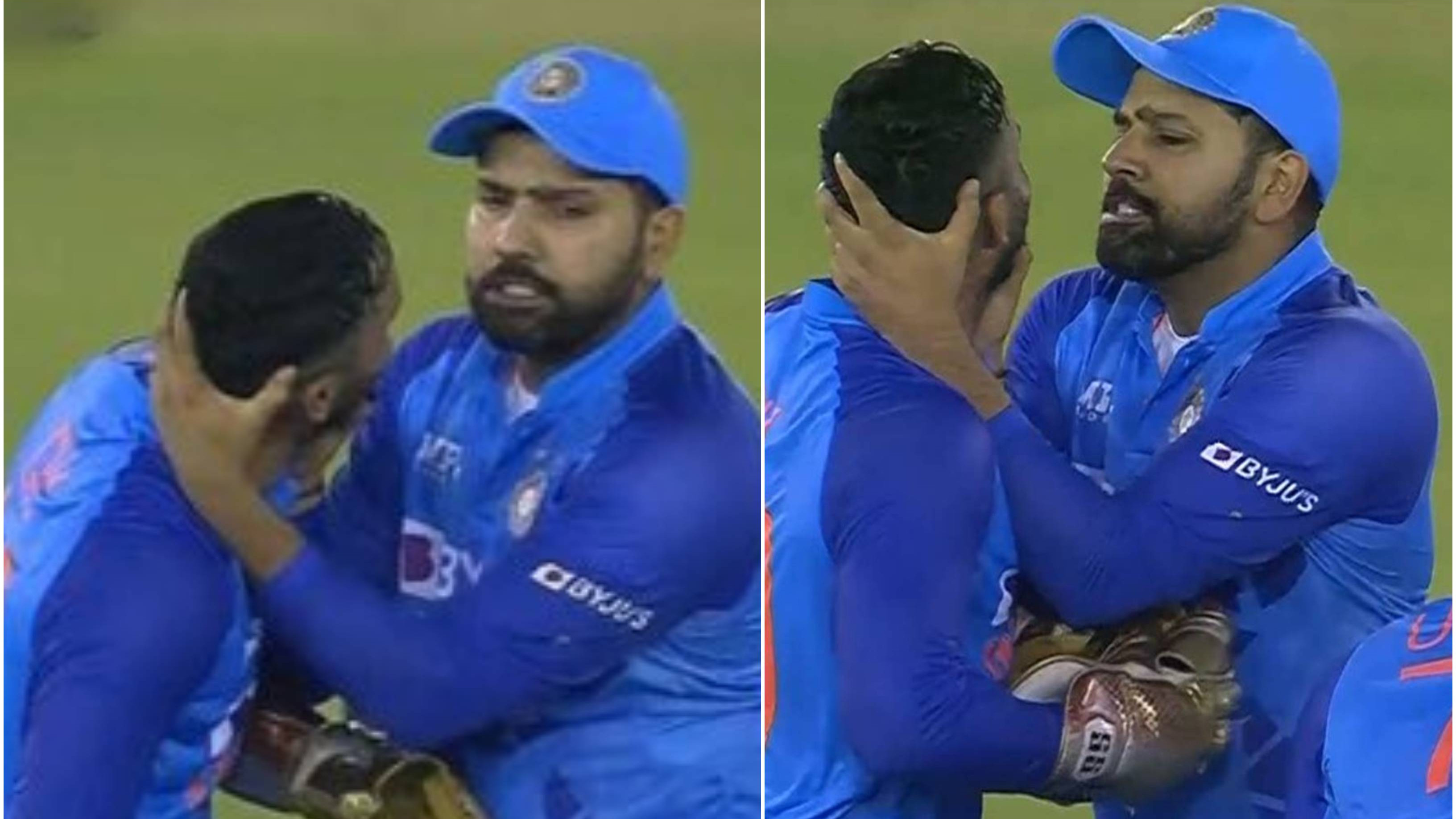 IND v AUS 2022: WATCH – Rohit Sharma grabs Dinesh Karthik's neck in a playful manner during Mohali T20I