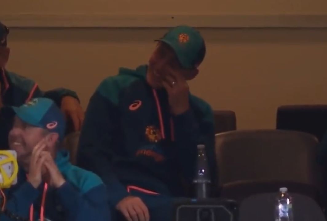 Marnus Labuschagne hides his face while smiling | Twitter
