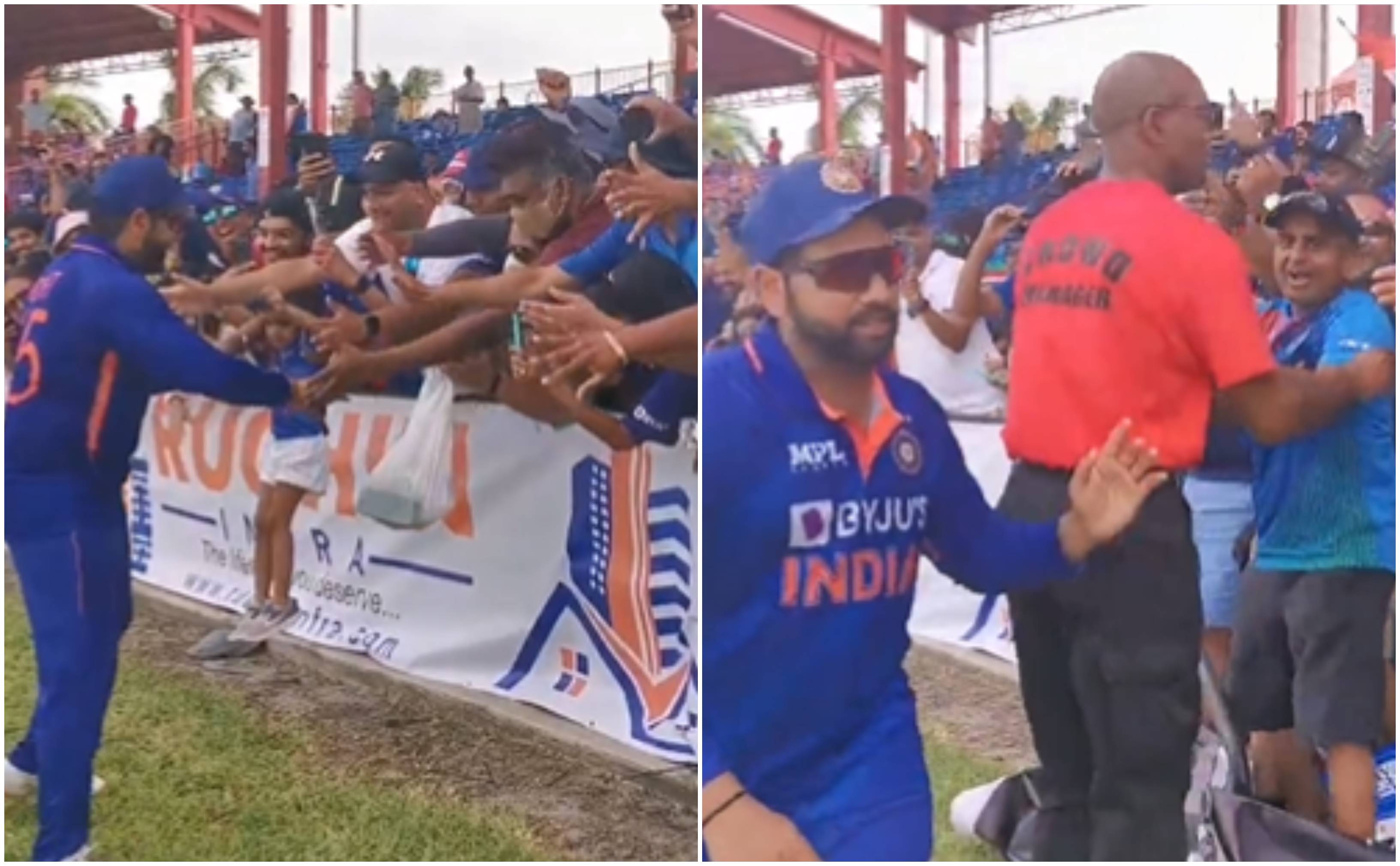 Rohit Sharma meeting the Indian fans | Screengrab