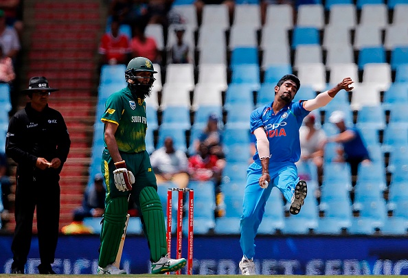 Jasprit Bumrah in his delivery stride at Centurion | Getty