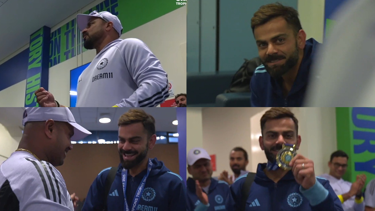 CT 2025: WATCH- Virat Kohli wins Fielder of the Match medal after IND v NZ match