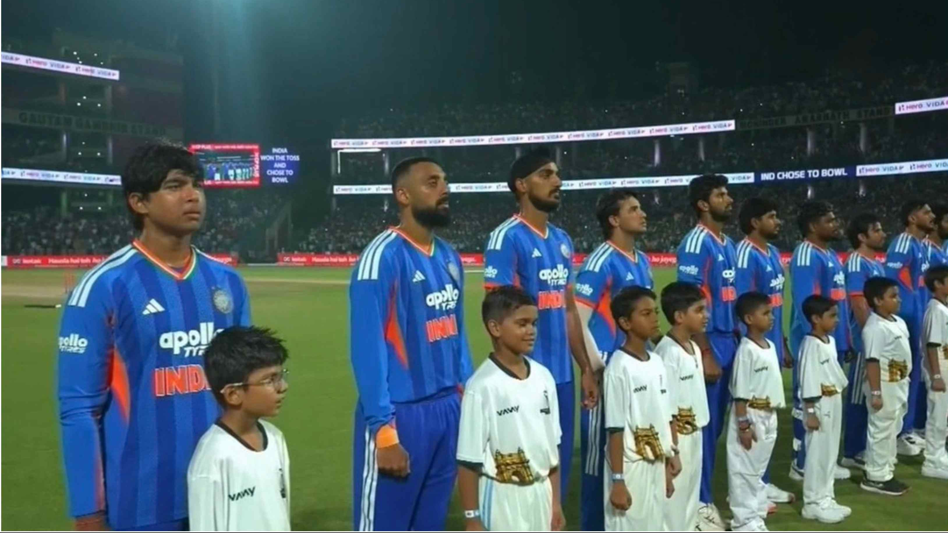 AFG v IND 2026: WATCH – Indian players sing Vande Mataram ahead of Jana Gana Mana before the start of 1st T20I in Delhi