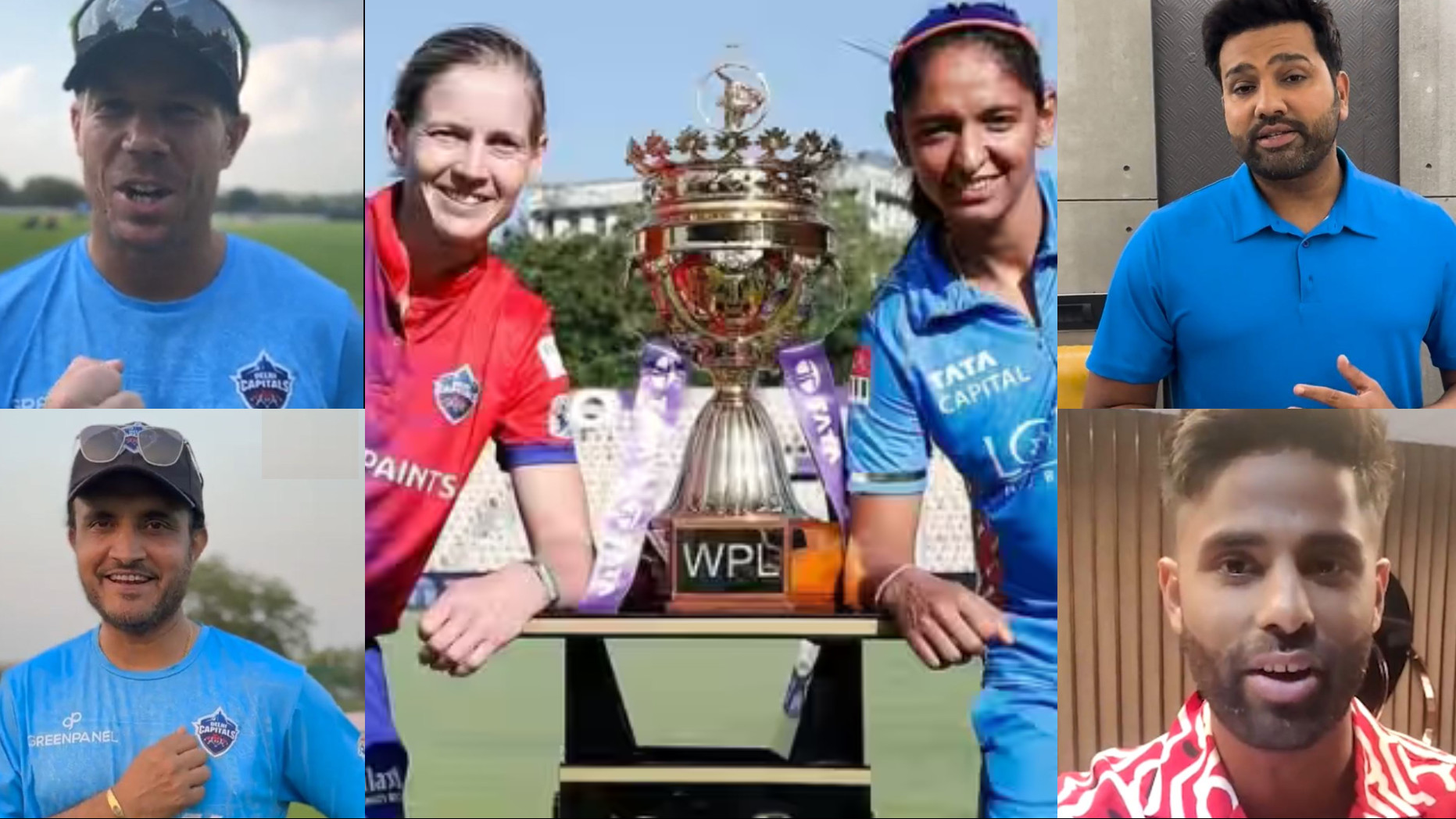 WPL 2023: WATCH- Rohit, Warner, Ganguly, Suryakumar and others wish MI and DC ahead of their final