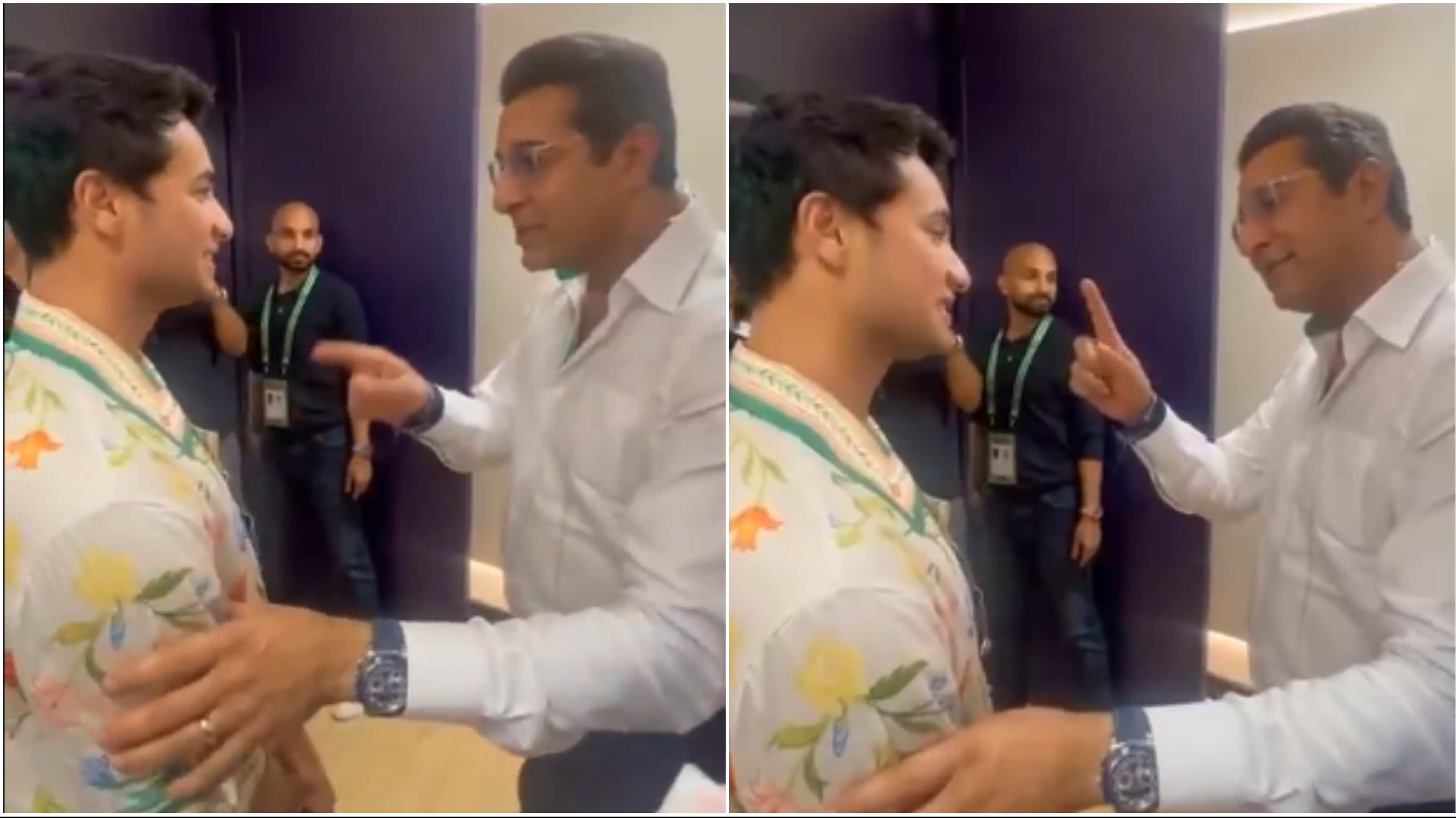 WATCH: Wasim Akram interacts with Abhishek Sharma in Dubai; gives valuable advice to Indian youngster