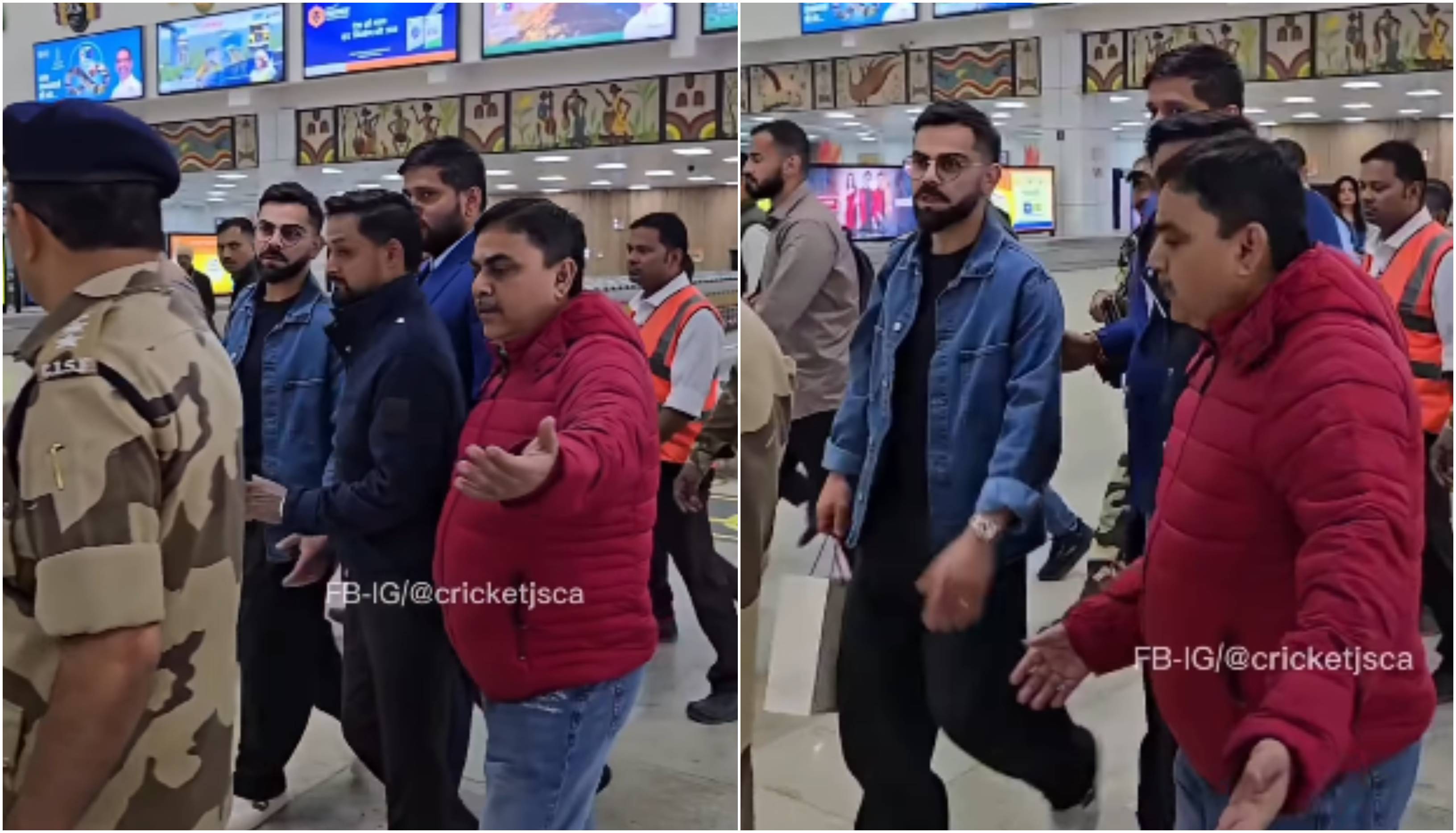 Virat Kohli's arrival at airport in Ranchi | Screengrab