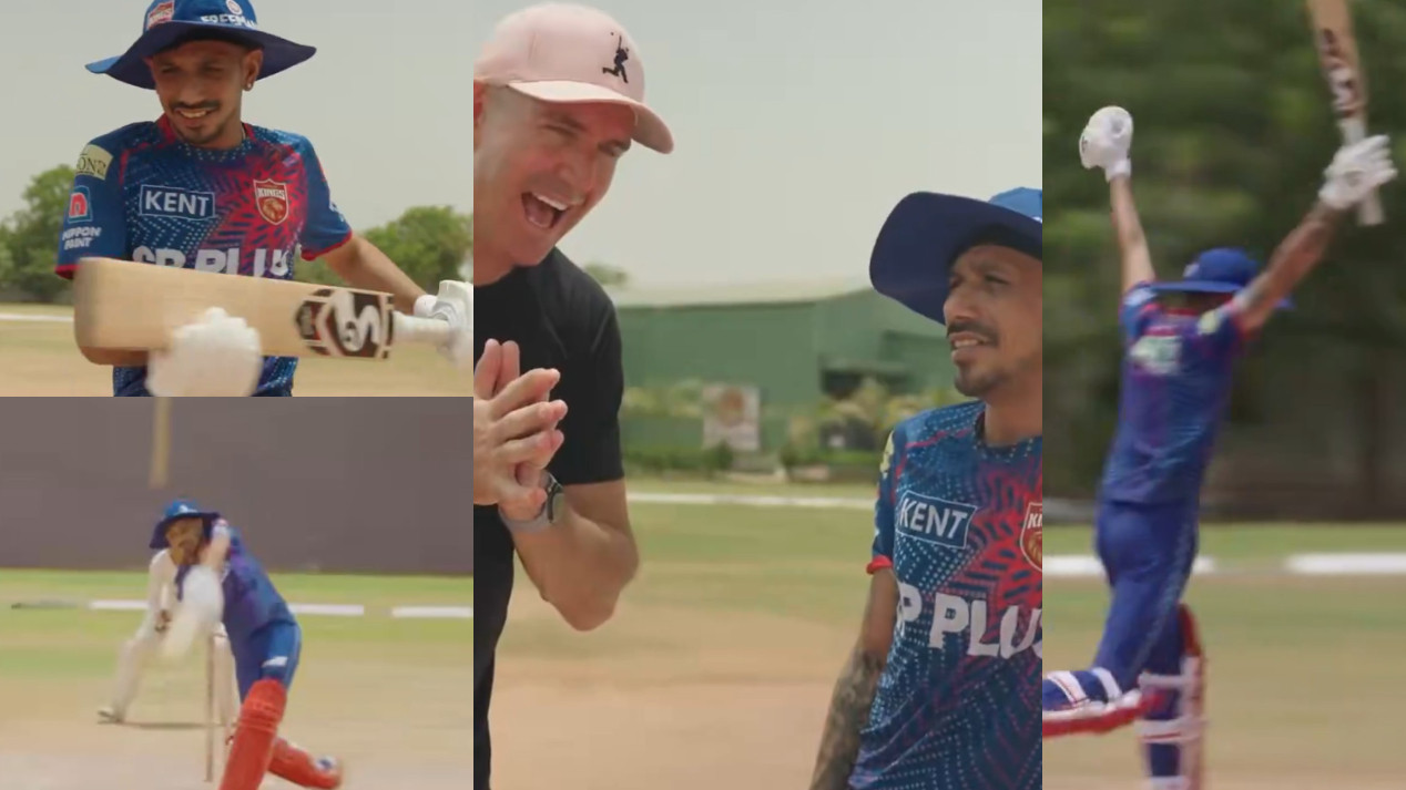 WATCH- Yuzvendra Chahal succeeds in Kevin Pietersen’s challenge; scores 100 in 29 balls, but with a twist