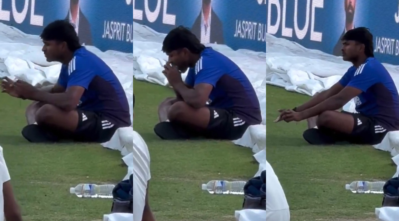 Sai Sudharsan enjoying a burger near boundary line | X